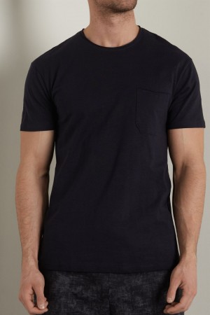 Pánské Tričko Tezenis Bavlněné with Breast Pocket Blankyt | CZ-KB4892356
