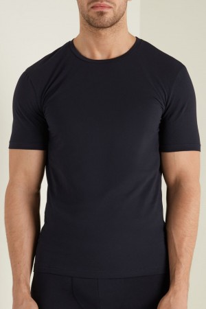 Pánské Tričko Tezenis Stretch Bavlněné Blankyt | CZ-KE9342761
