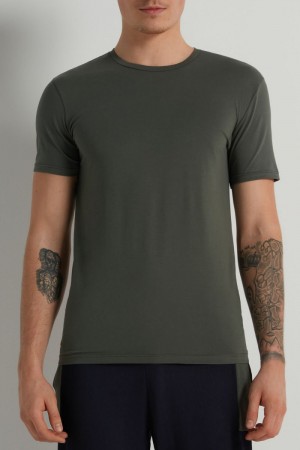 Pánské Tričko Tezenis Stretch Bavlněné Šedé | CZ-AL1624853