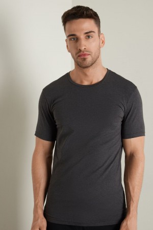 Pánské Tričko Tezenis Stretch Bavlněné Šedé | CZ-GV7308241