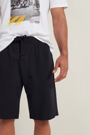 Pánské Šortky Tezenis Bavlněné Pique Blankyt | CZ-RH4329086