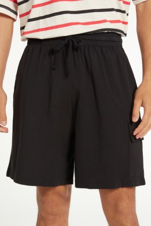 Pánské Šortky Tezenis Bavlněné with Pockets Černé | CZ-WG2178569